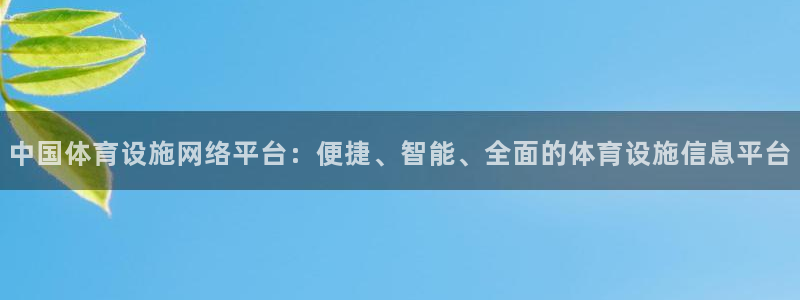 凯捷体育注册：中国体育设施网络平台：便捷、智能、全面的体育设